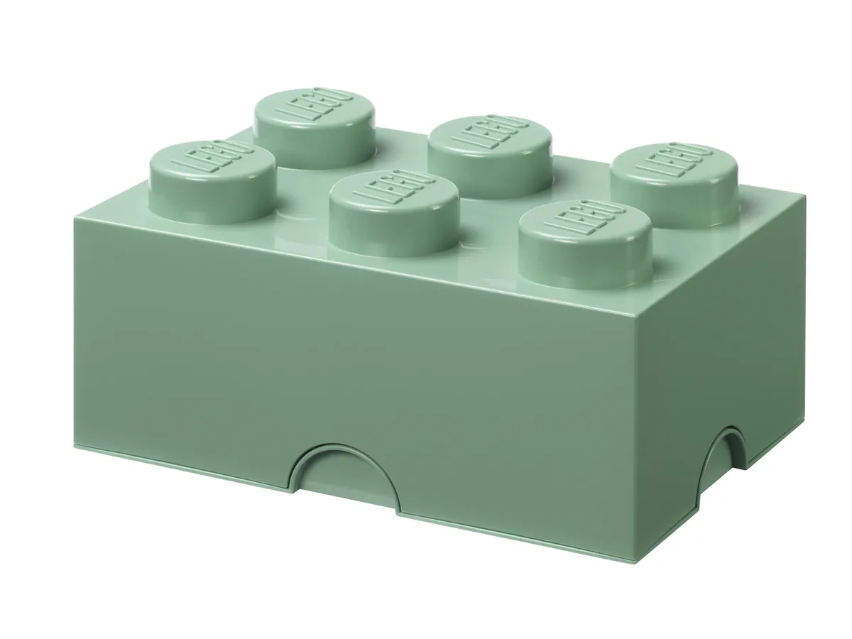 Opbergdoos met 6 noppen, stapelbaar. (Groen) van LEGO – productfoto