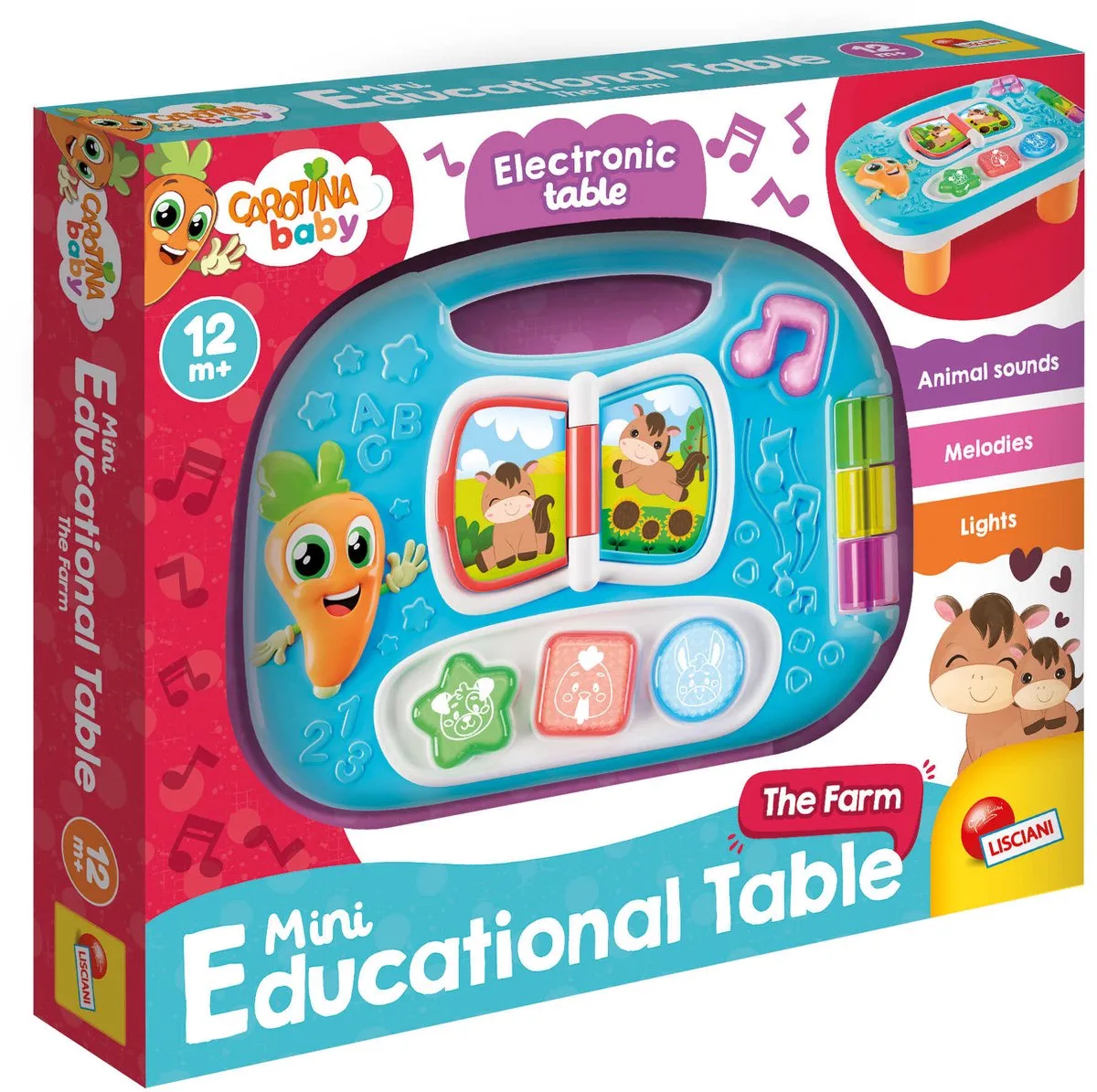 Carotina Baby - mini interactief tafeltje - met geluid de Lisciani en Bleu – photo du produit
