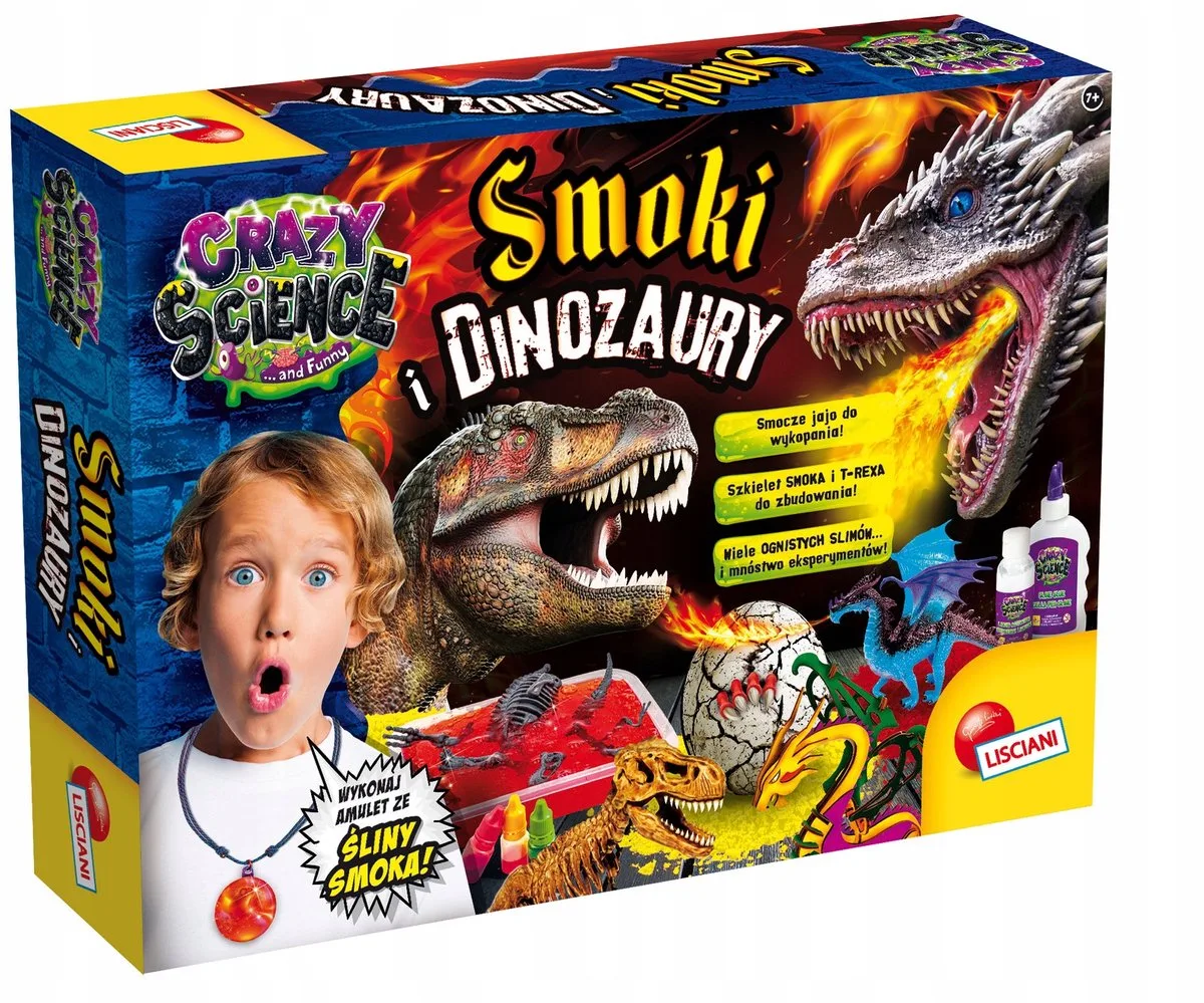 Crazy Science: Draken & Dino's - Kleine archeologiekit van Lisciani in Meerkleurig – productfoto