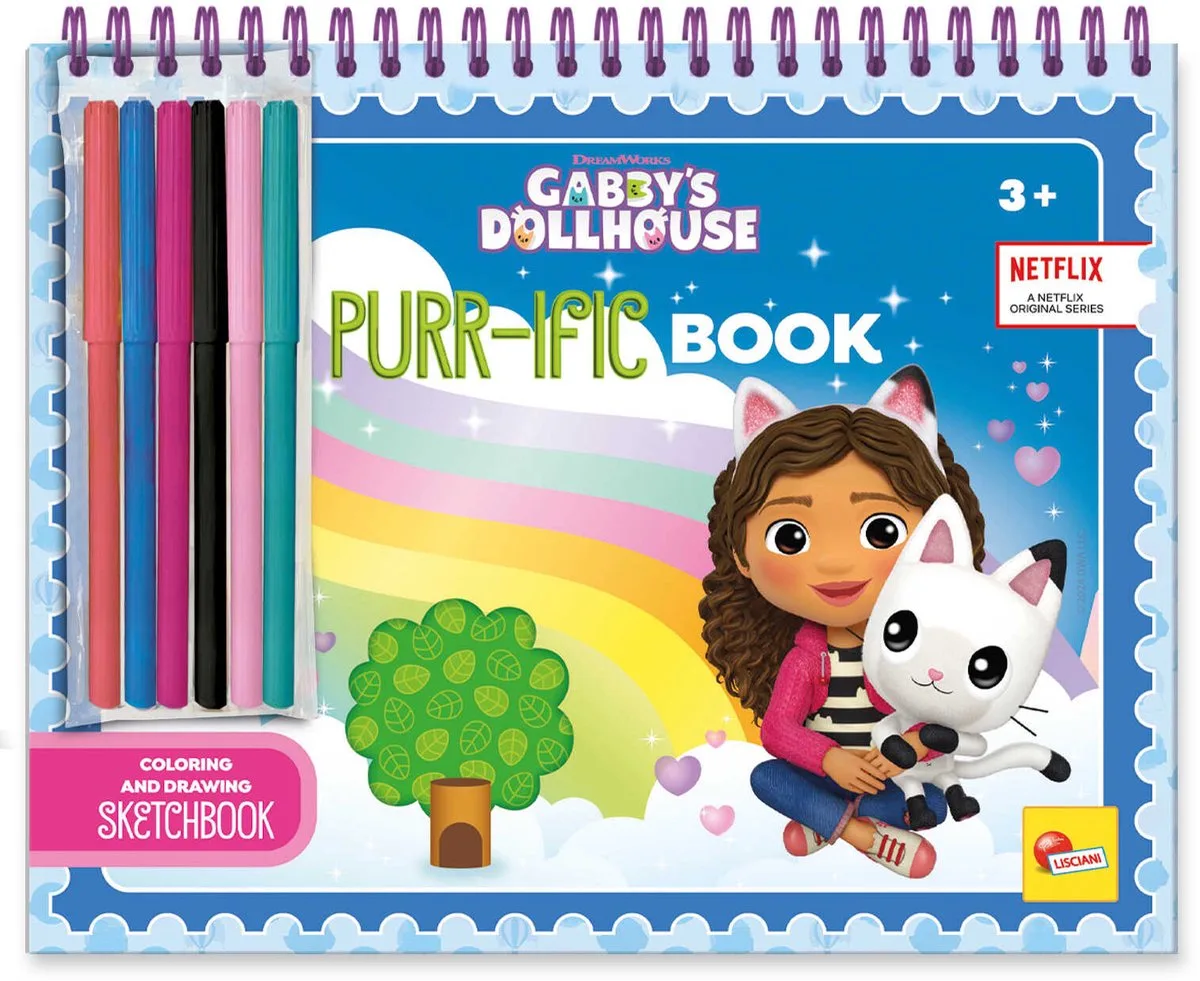 Gabby's Dollhouse - schetsboek - Purr-ific - kleuren en tekenen by Lisciani in Multicolour – product photo