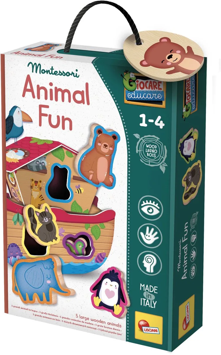 Montessori Baby - houten animal fun von Lisciani in Mehrfarbig – Produktfoto