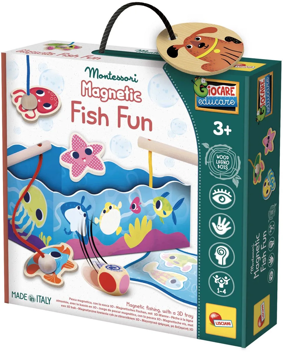 Jeu De Pêche Magnétique En Bois 32 Pièces de Lisciani en Multicolore – photo du produit