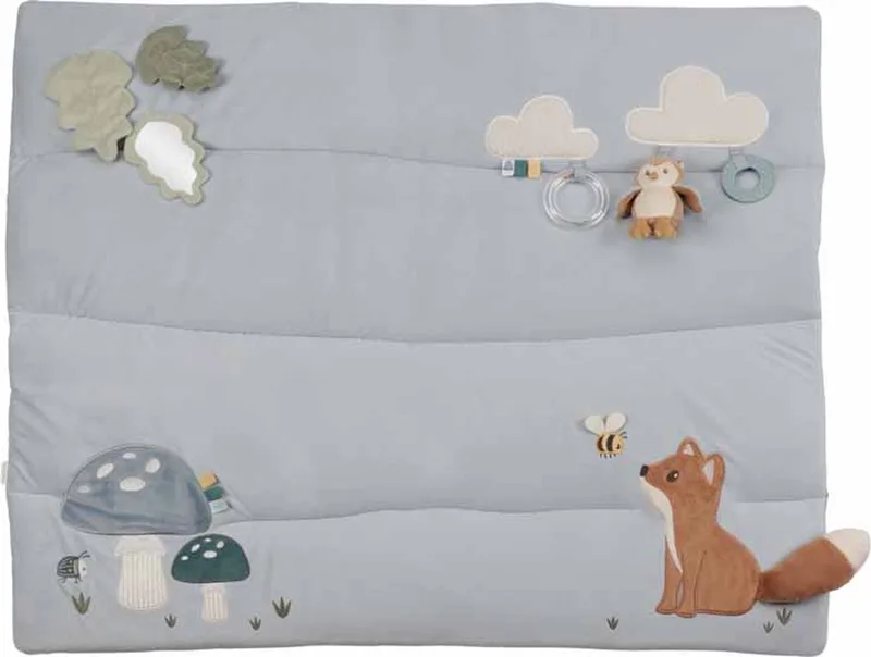 Boxkleed 80 x 100 cm - Forest Friends - Baby speelgoed - grijp baby speelgoed van Little Dutch in Blauw – productfoto