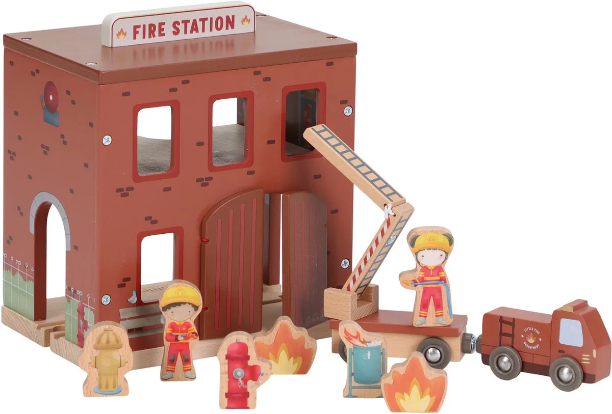 Brandweerstation – Hout van Little Dutch in Rood – productfoto