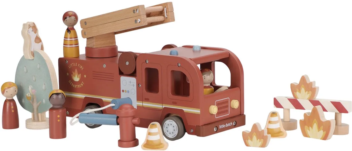 Brandweerwagen Met Pegdolls van Little Dutch in Meerkleurig – productfoto