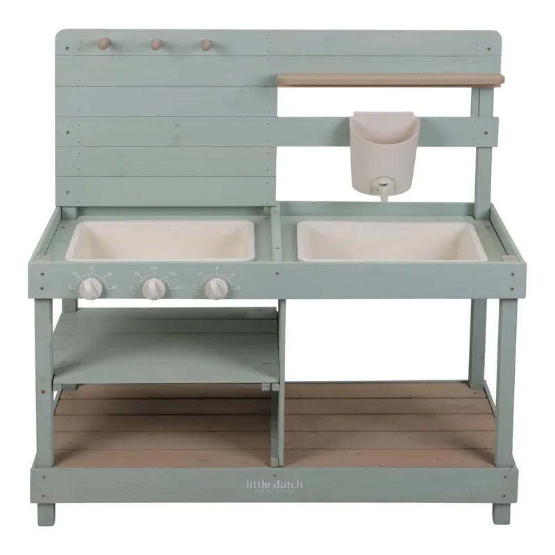 Buitenkeuken – Houten Speelkeuken de Little Dutch en Vert – photo du produit 2 sur 3