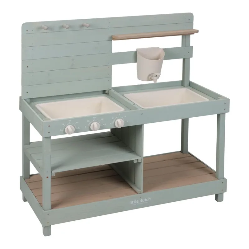 Buitenkeuken – Houten Speelkeuken de Little Dutch en Vert – photo du produit 3 sur 3