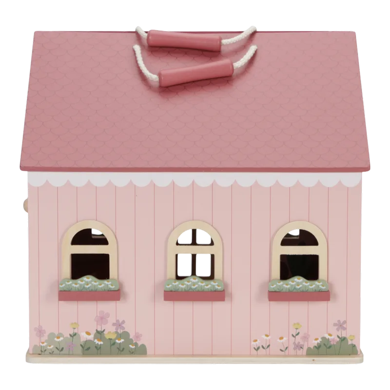Draagbaar Houten Poppenhuis FSC by Little Dutch in Pink – product photo 4 of 4