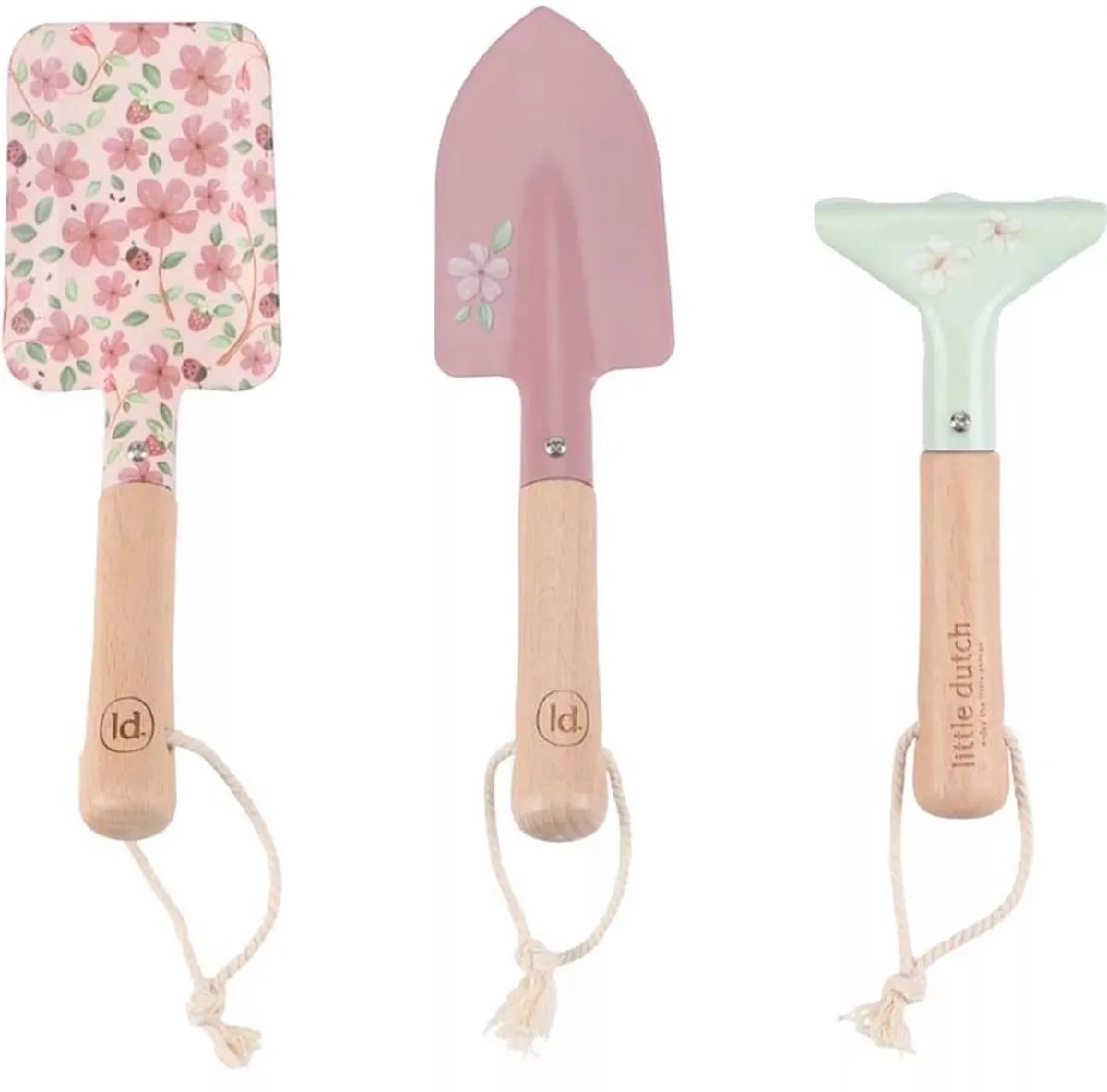 Fairy Garden Tuingereedschapset - Buiten Speelgoed - Roze - Zandbakken & Accessoires - Tuinieren - Harkjes by Little Dutch in Pastelkleuren – product photo