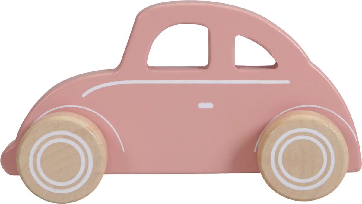 Houten Auto Pink von Little Dutch in Rosa – Produktfoto