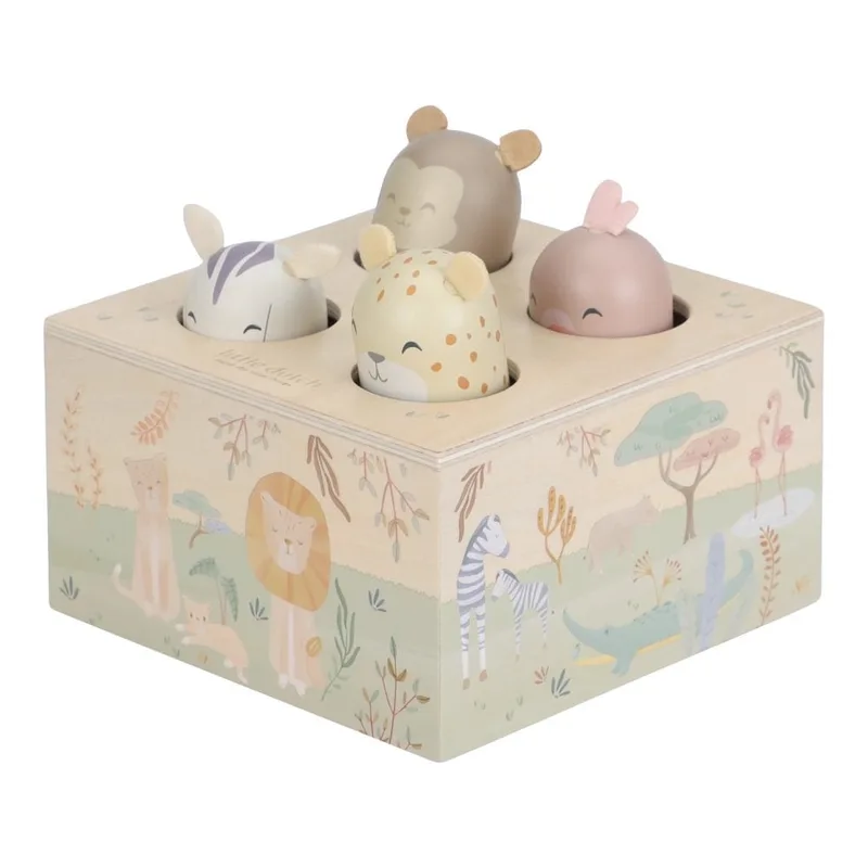 Houten Pop-up Safari Friends FSC van Little Dutch in Meerkleurig – productfoto 2 van 4