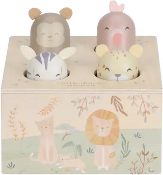 Houten Pop-up Safari Friends FSC van Little Dutch in Meerkleurig – productfoto 1 van 4