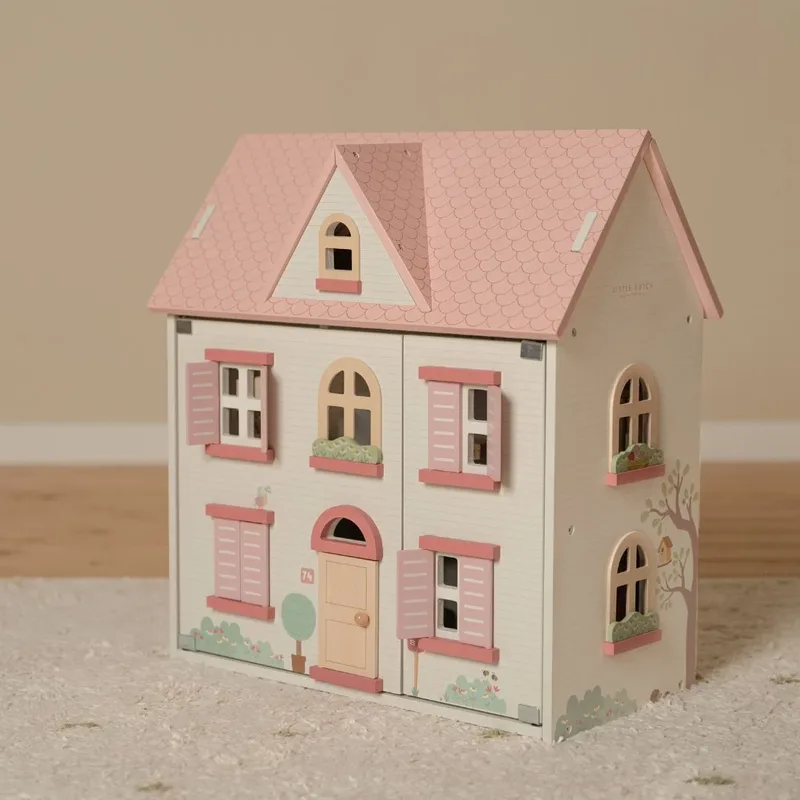 Houten Poppenhuis - 48.80 cm hoog - FSC by Little Dutch in Lichtroze – product photo 2 of 5