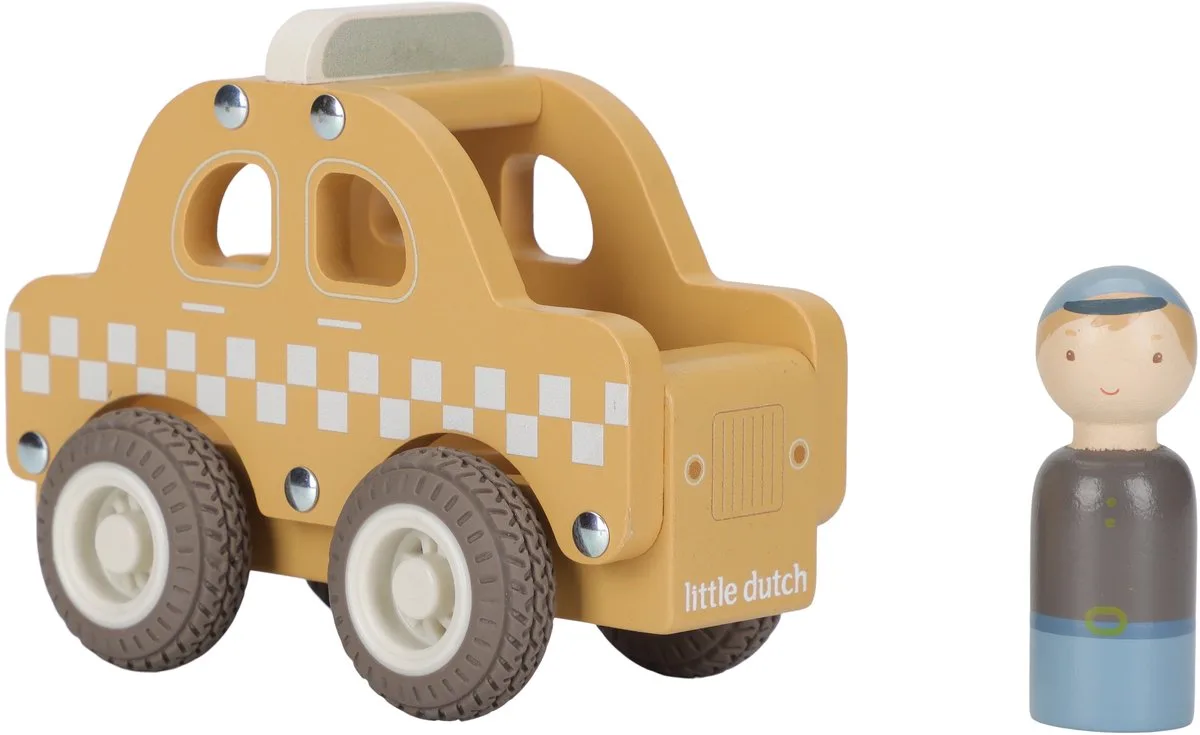 houten taxi speelgoed auto voor kinderen. de Little Dutch en Multicolore – photo du produit