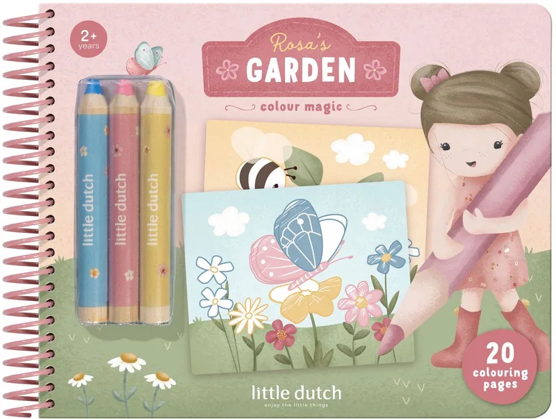 Magisch knutselboek - Rosa & Friends - Toverkrassen - Met 3 kleurpotloden - Knutselen - Speelgoed kinderen - Voor meisjes - Vanaf 2 jaar de Little Dutch en Magisch knutselboek, Rosa & Friends – photo du produit
