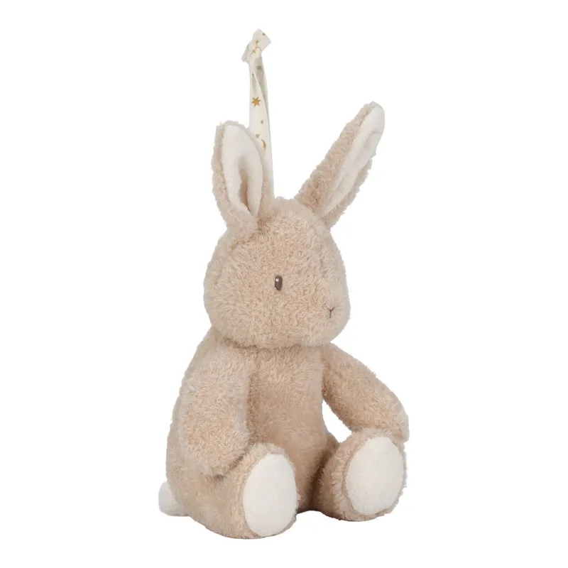 Newborn Naturals Knuffelkonijn Licht & Geluid von Little Dutch in Braun – Produktfoto 4 von 4