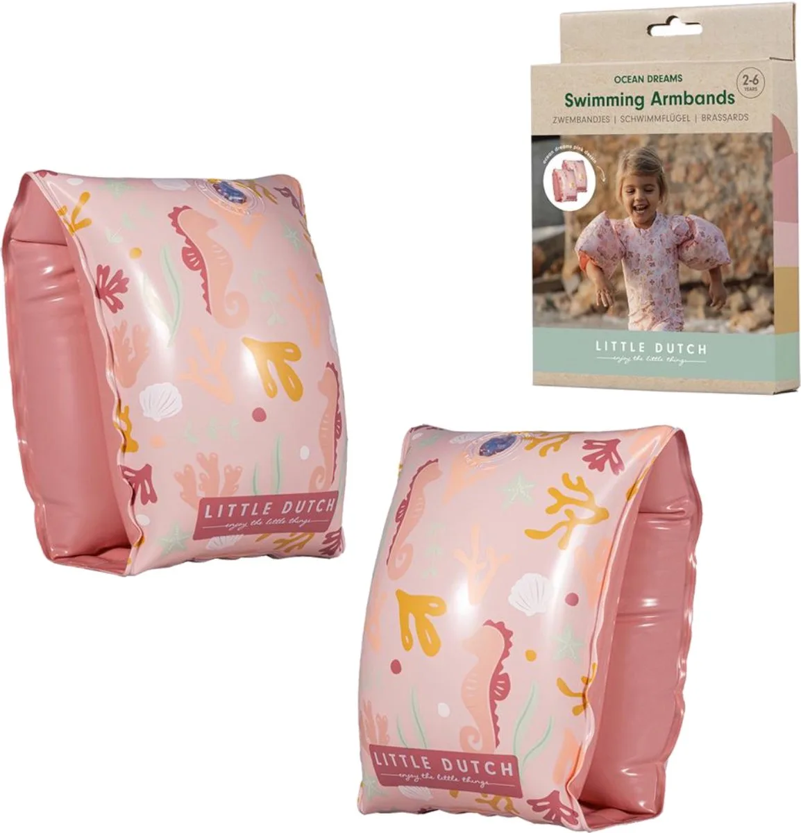 Ocean Dreams Zwembandjes van Little Dutch in Roze – productfoto