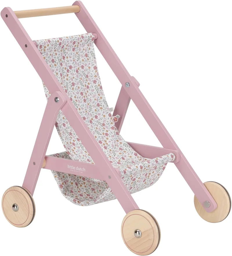 Poppenbuggy – Hout från Little Dutch i Houten poppenbuggy nieuw – produktbild