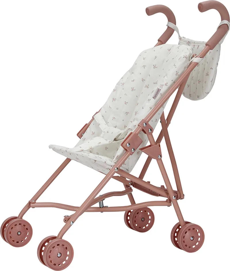 Poppenbuggy - White Meadows - Roze van Little Dutch in Metalen poppenbuggy oud – productfoto