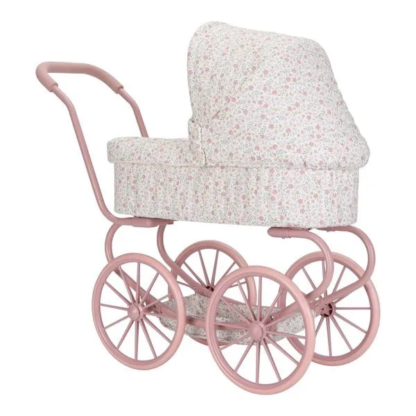 Poppenwagen - Kinderwagen - Soft Flowers van Little Dutch in Roze – productfoto 4 van 4