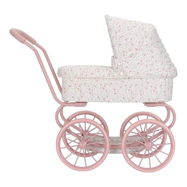 Poppenwagen - Kinderwagen - Soft Flowers van Little Dutch in Roze – productfoto 3 van 4