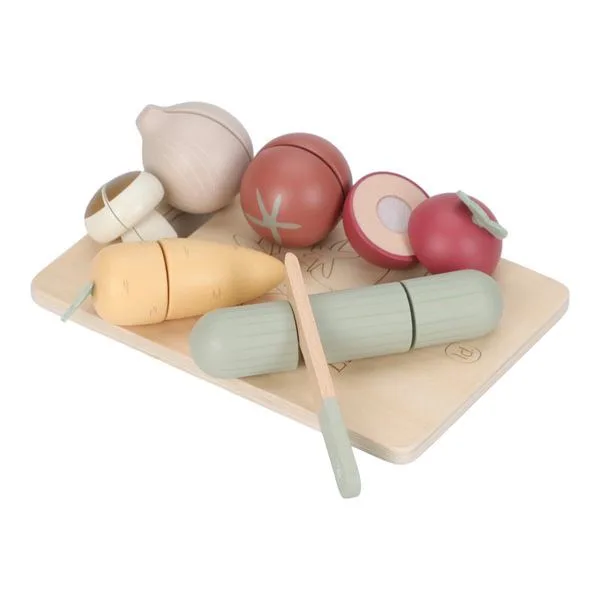 speelgoed snijgroenten houten speelset voor kinderen. by Little Dutch in Multicolour – product photo 3 of 4
