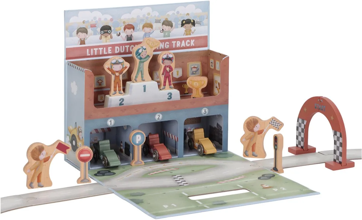 Speelkoffer Racebaan - Hout FSC de Little Dutch en Multicolore – photo du produit