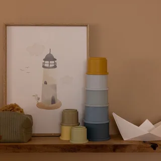Gobelets empilables bleus de Little Dutch en Bleu – photo du produit 2 sur 3
