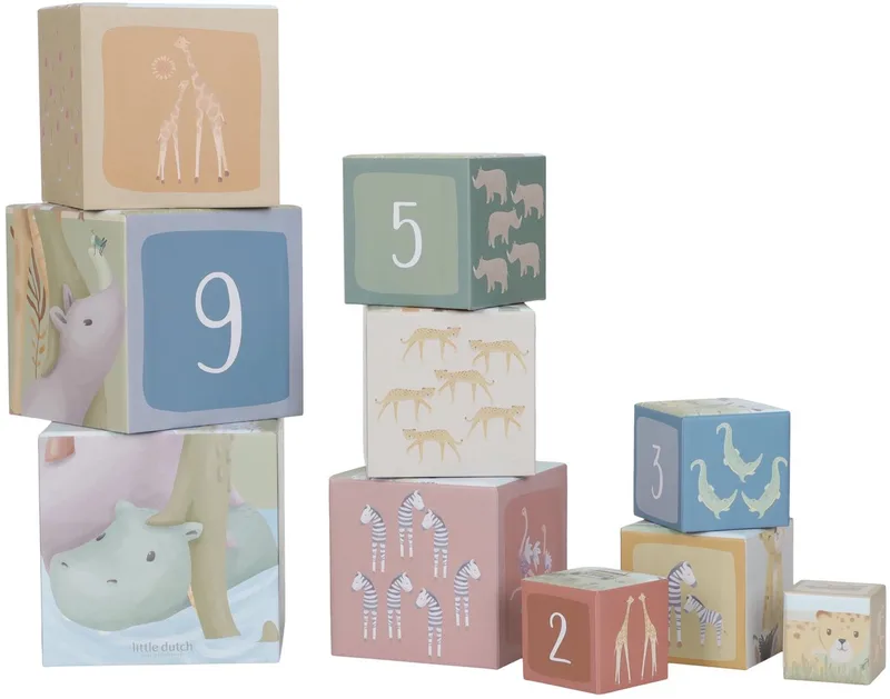 Stapeltoren FSC - Safari Friends van Little Dutch in Meerkleurig – productfoto