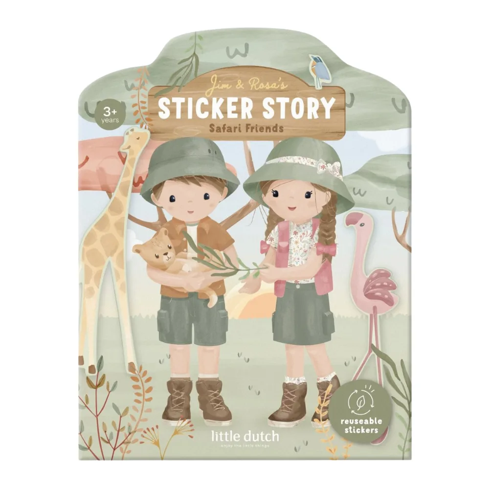 Stickerboek Herbruikbaar Little Dutch Safari Friends van Little Dutch – productfoto