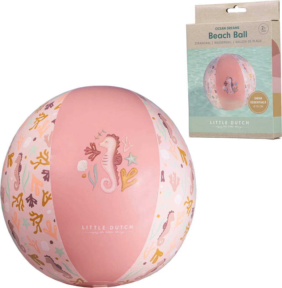 Strandbal Ocean Dreams 35 cm by Little Dutch in Pink – product photo