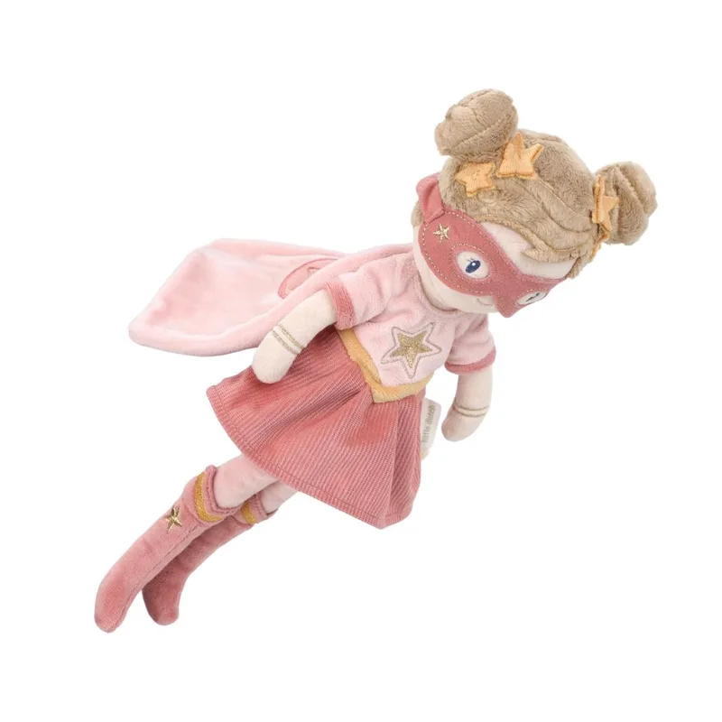 Superhero Knuffelpop Rosa - 35 cm de Little Dutch en Rose – photo du produit 2 sur 4