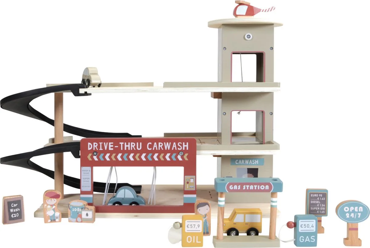 Treinbaanuitbreiding - garage multicolour FSC de Little Dutch en Gris – photo du produit