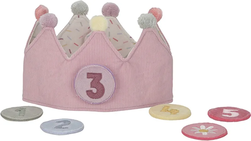 Verjaardagskroon van stof met cijfers by Little Dutch in Pink – product photo 1 of 4