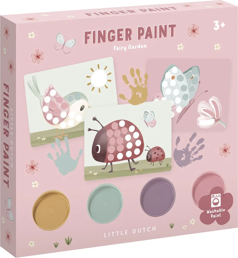 Vingerverf set - Fairy Garden - 4 kleuren vingerverf - Knutselen - Speelgoed kinderen - Voor meisjes - Vanaf 3 jaar van Little Dutch in Variant Fairy Garden – productfoto