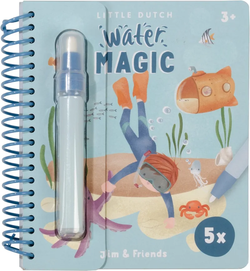 Waterkleurboek - Jim & Friends - Herbruikbaar van Little Dutch in Jim Water magic boek – productfoto