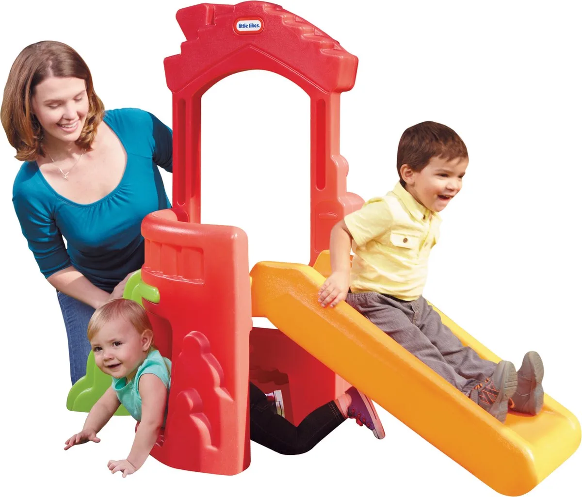 Climb 'n Slide Speelhuisje met Glijbaan de Little Tikes en Orange, Rouge – photo du produit