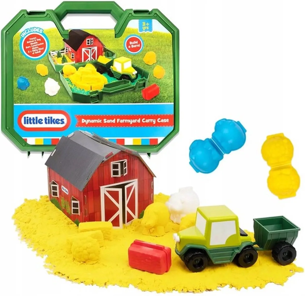 Farm Set Koffer zand 900g. + accessoires by Little Tikes in Little Tikes Farm Set Koffer kinetisch zand Groen – product photo