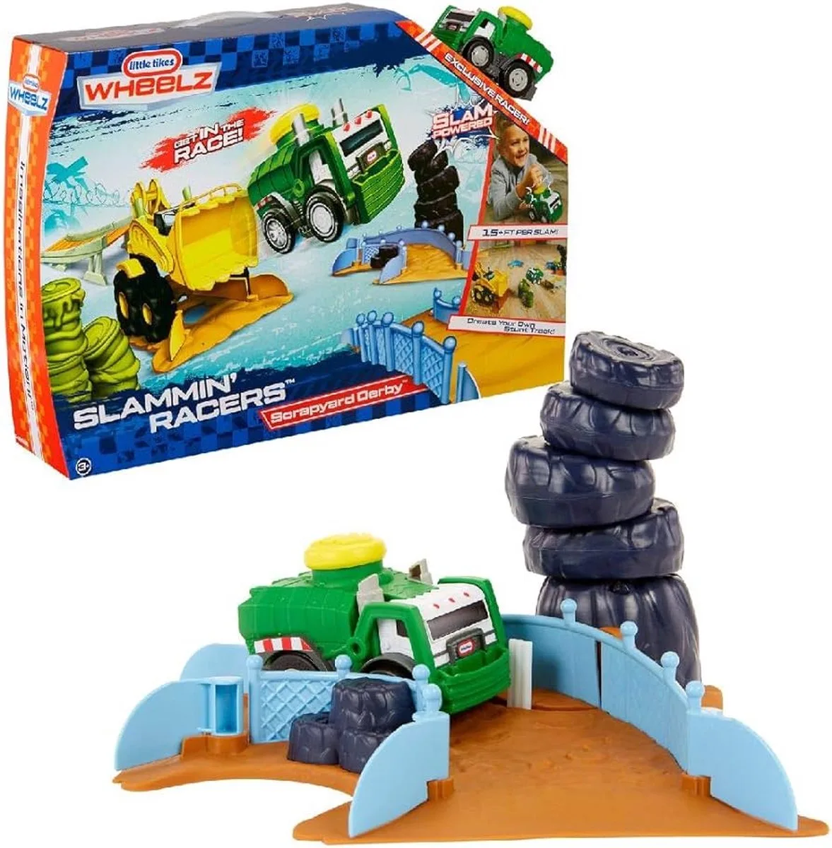 Slammin' Racers Scrapyard Derby - Speelgoedvoertuig fra Little Tikes i Grøn – produktbillede