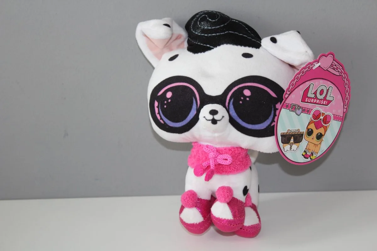 Knuffel hond Pluche- Wit en roze de L.O.L. Surprise! en Wit-roze-zwart – photo du produit