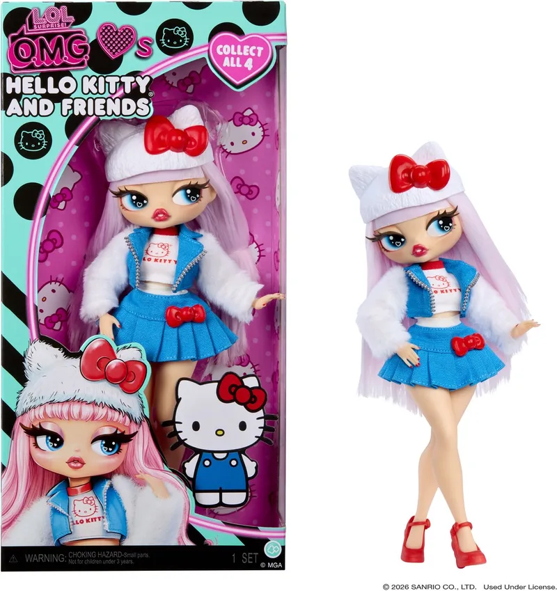 O.M.G.™ Loves Hello Kitty® and Friends – Hello Kitty™ – modepop geïnspireerd op een Hello Kitty® and Friends-personage - spelen en tentoonstellen! de L.O.L. Surprise! en Hello Kitty™ – photo du produit 1 sur 6