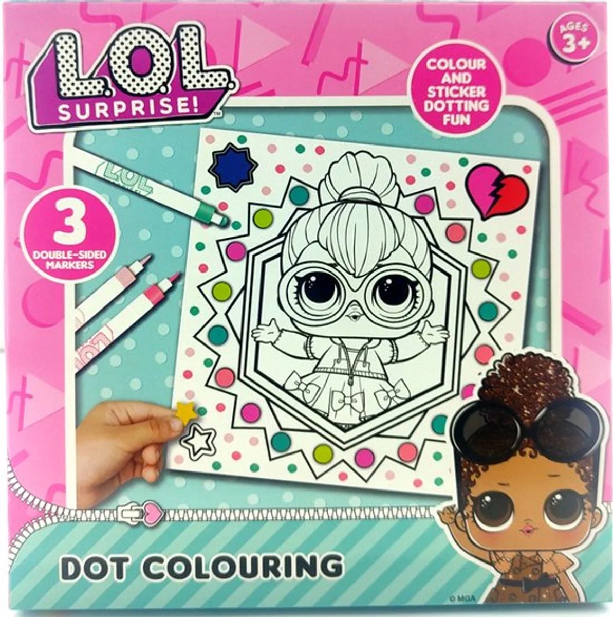 Suprise Stippen Kleuren - Inclusief 3 Dubbelkantig Kleurmarkers de L.O.L. Surprise! en Multicolore – photo du produit