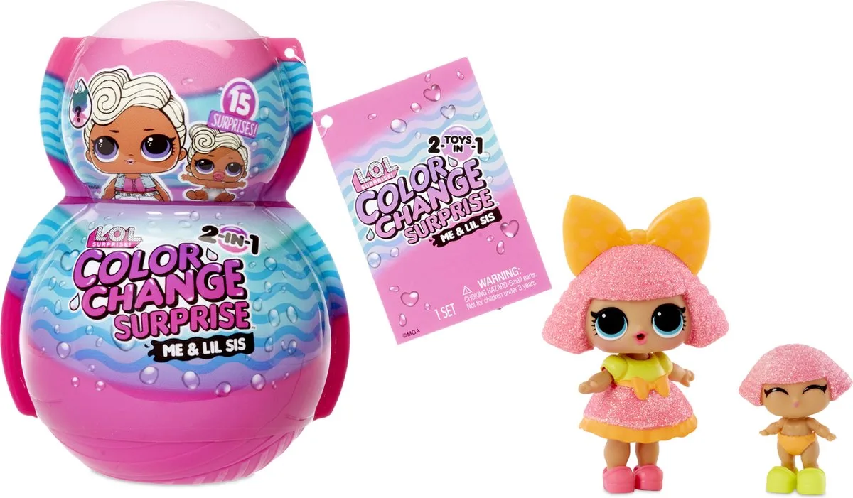 Surprise! 2-in-1 Me & My Lil Sis Color Change - Minipoppen de L.O.L. Surprise! en Multicolore – photo du produit