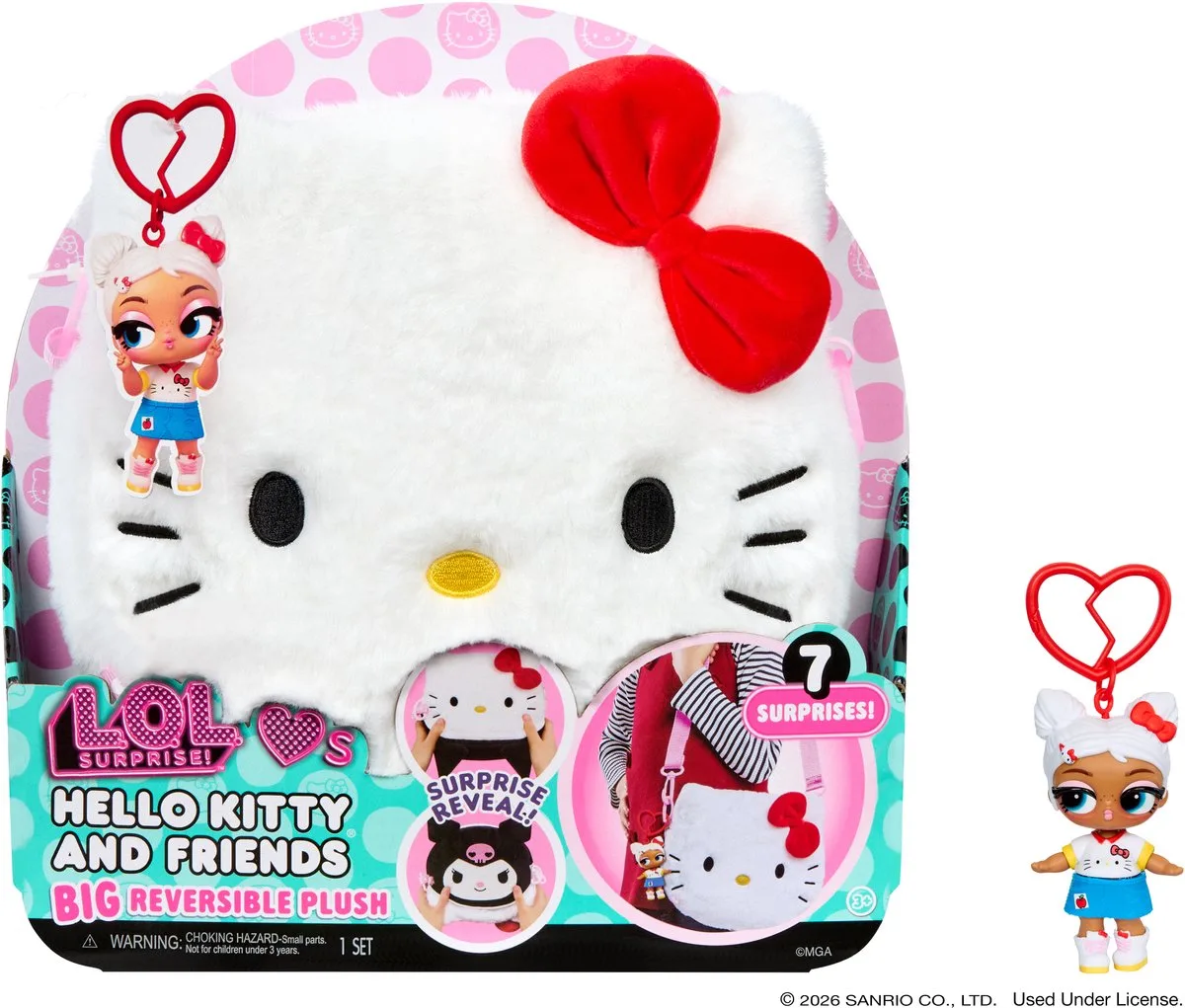 Surprise!™ Loves Hello Kitty® and Friends GROTE omkeerbare pluchen speeltje – Grote knuffel met bijpassende minipop – Geweldig cadeau voor kinderen vanaf 4 jaar från L.O.L. Surprise! i Cinnamoroll – produktbild