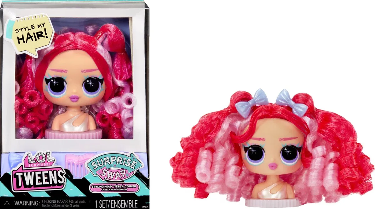 Tweens Surprise - 14,5 cm - Swap-stylinghoofd van L.O.L. Surprise! in Meerkleurig – productfoto