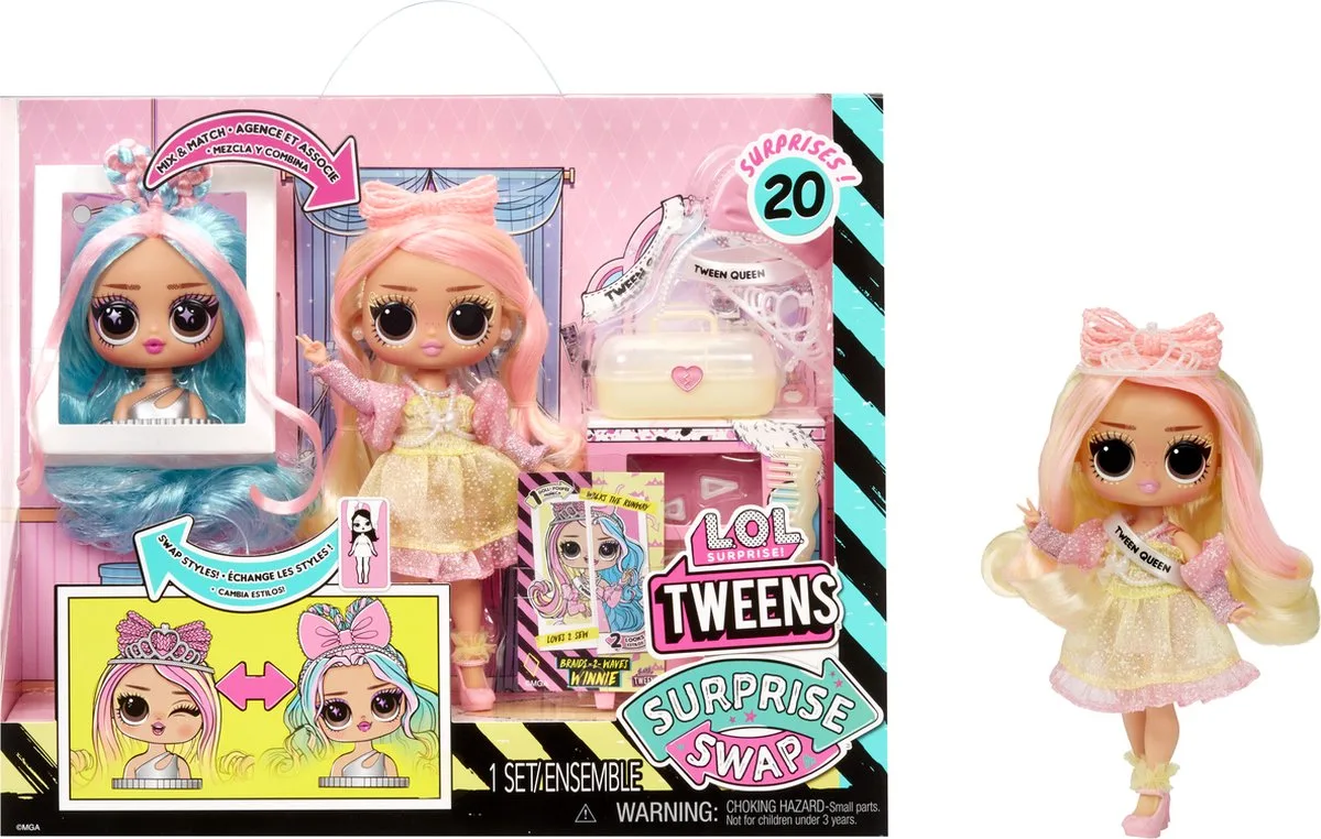 Tweens Surprise - 16,5 cm - Swap Modepop van L.O.L. Surprise! in Braids-2-Waves Winnie – productfoto