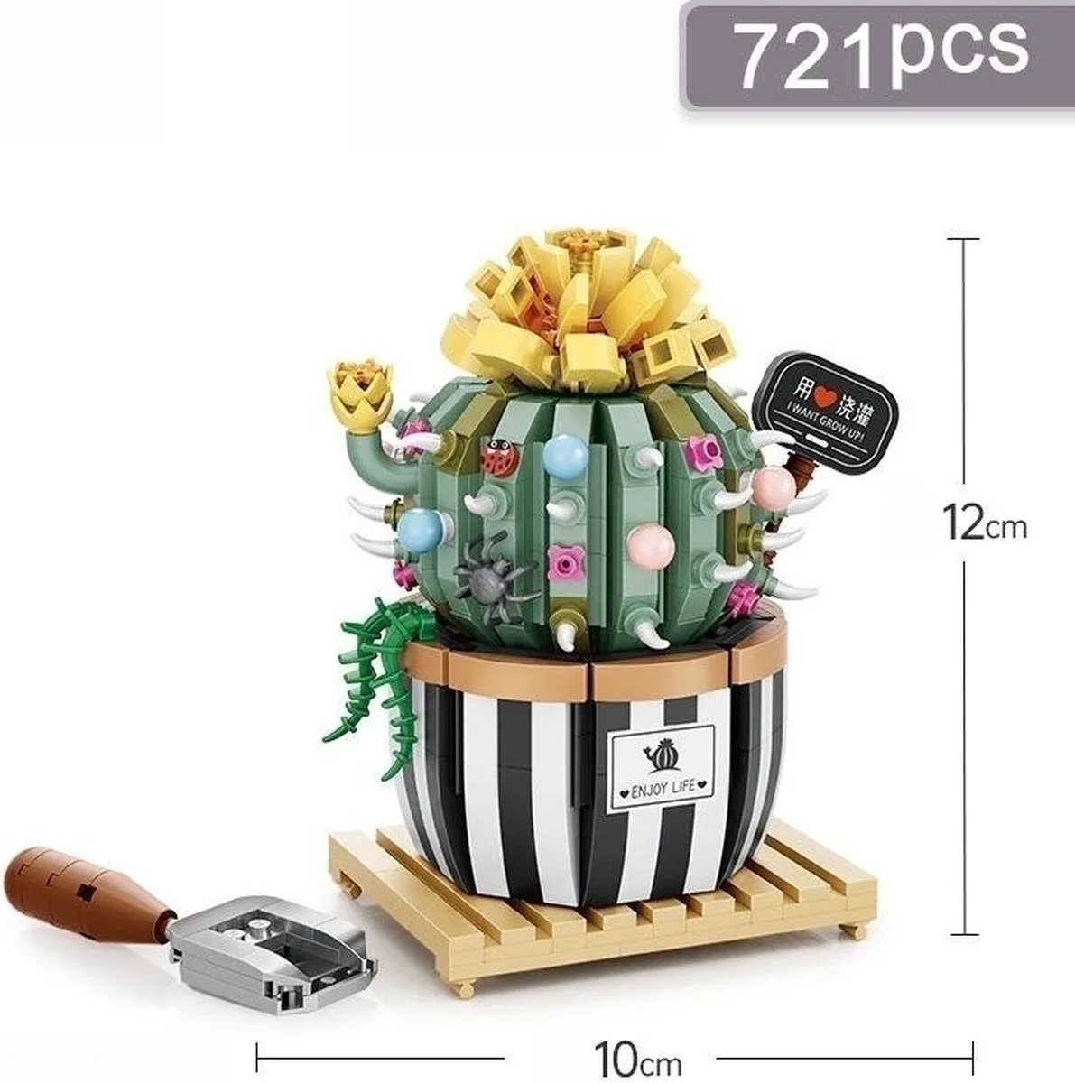 Brickkies®, Nanoblock, Cactus van de Microplants serie, 721 Bouwblokjes, nr 1246 de LOZ en Multicolore – photo du produit