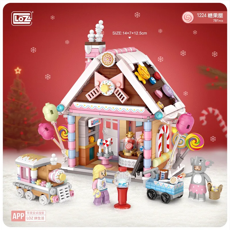 Fairy Tale House - Candy house | Mini Block Building Set | Build and Create No. 1224 von LOZ in Multi – Produktfoto
