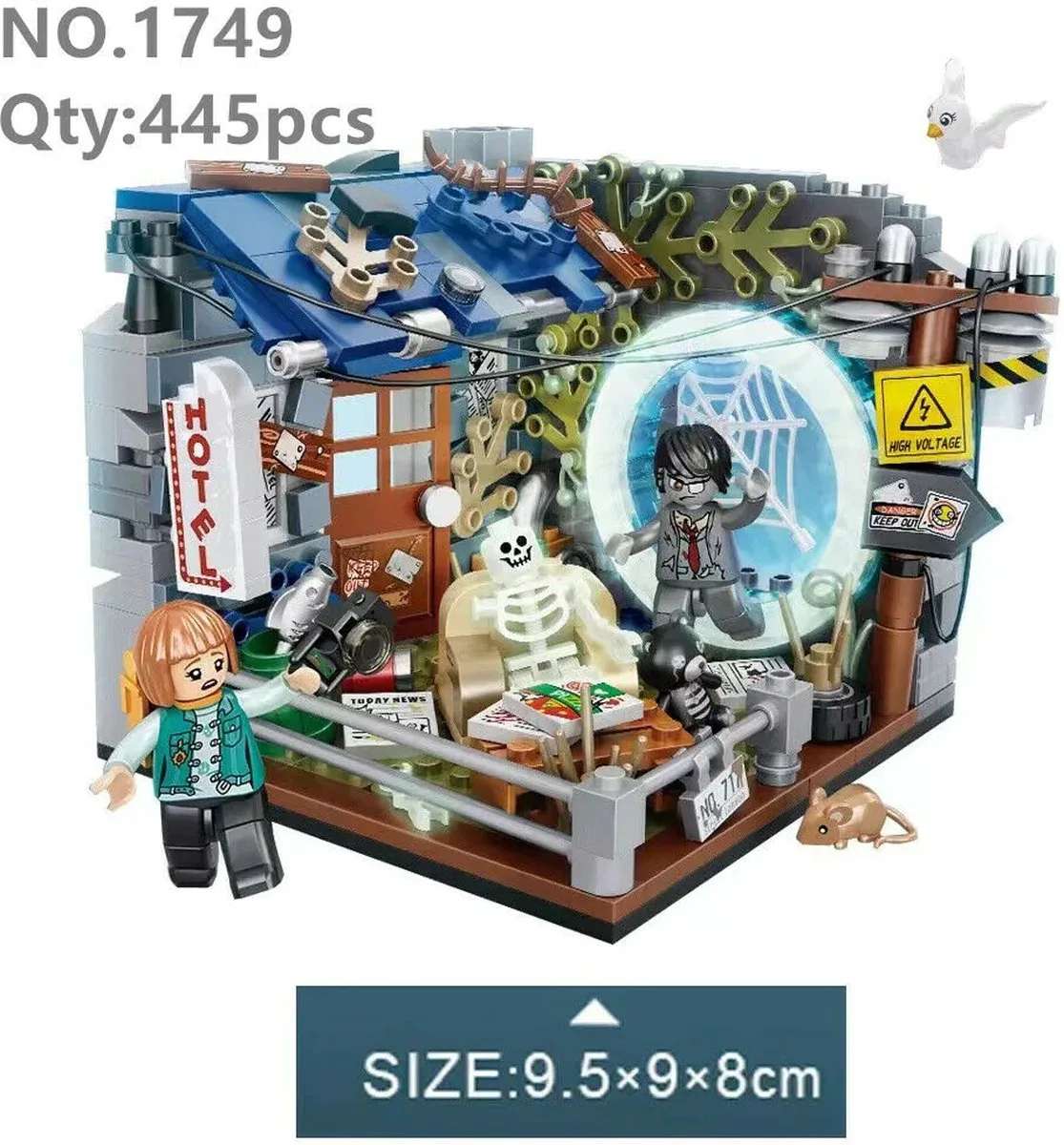 Nanoblock, Brickkies®, Multiverse, Tijdreizen serie, De Zombies, 3/4, 445 bouwblokjes, nr 1749 van LOZ in Meerkleurig – productfoto