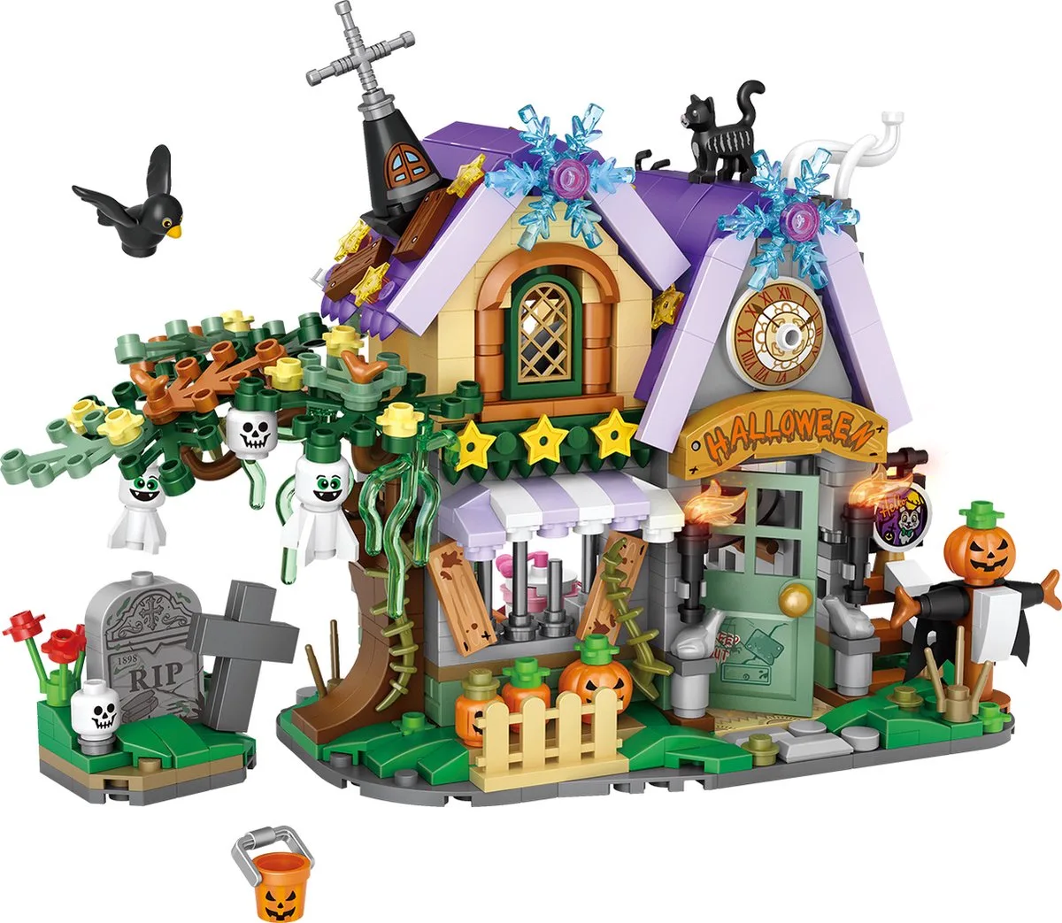 Nanoblock, LOZ-Brickkies ®, Halloween (hut) huisje, 783 Bouwblokjes, Nr: 1233 de LOZ en Multicolore – photo du produit